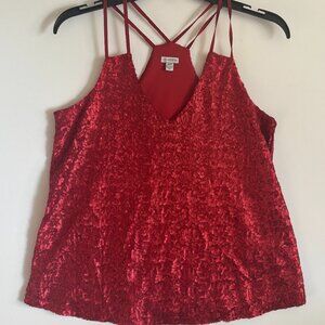 Red Sequin Cami top from GUESS w/spaghetti strap